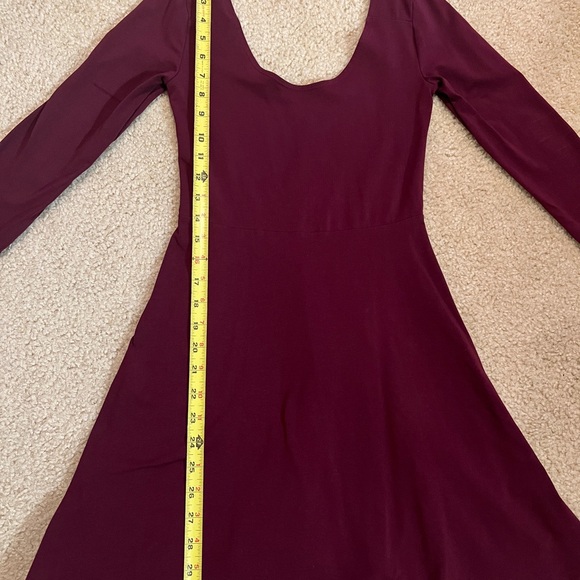 Burgundy Long sleeve V neck mini dress PINK VS size XS - Picture 9 of 9
